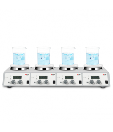 DLAB MS-H340-S4 SET 4 Bölmeli Isıtıcılı Manyetik Karıştırıcı SET 200... 1.500 rpm / 25... 340 °C / 4 x 10 L